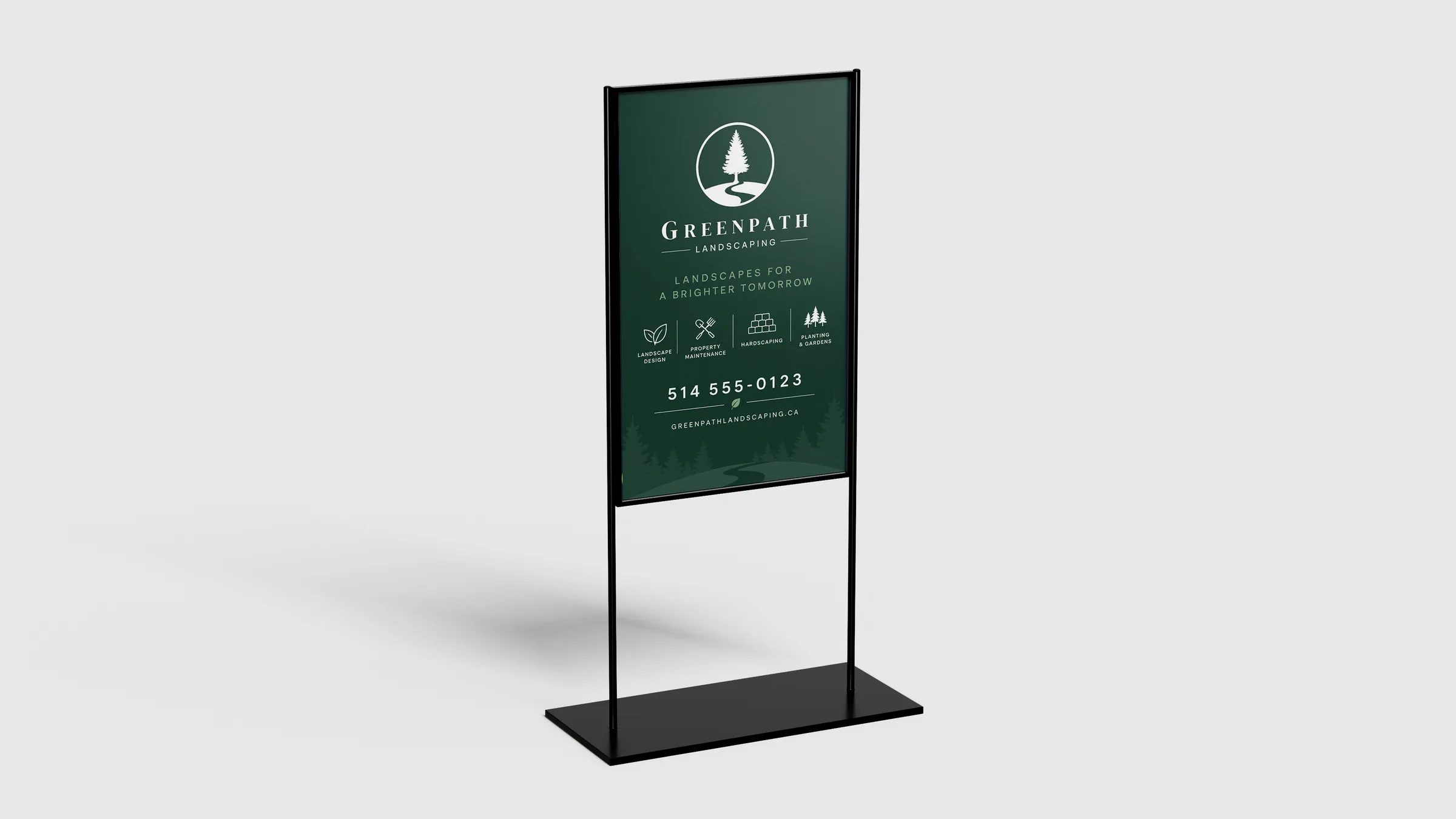 GreenPath Landscaping sign mockup